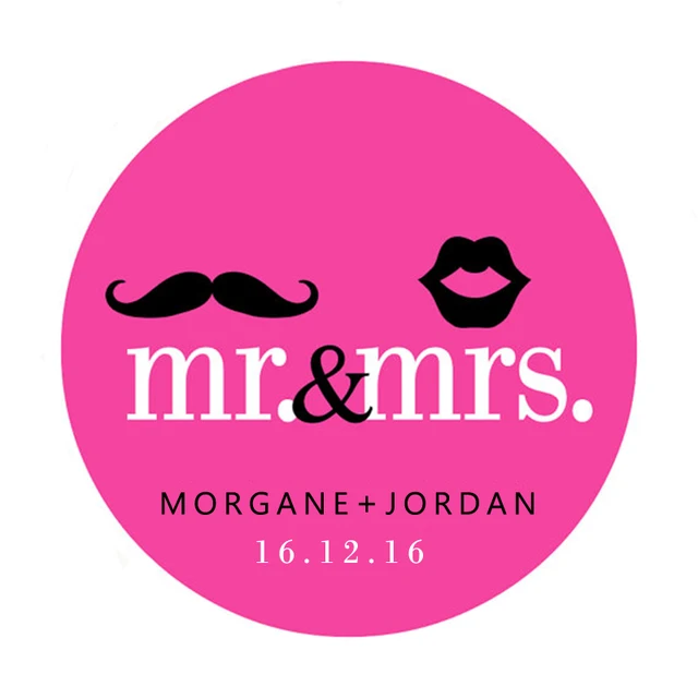 Online Custom Wedding Sticker Mr Mrs Mustache And Lips Custom Wedding Sticker Mr Mrs Mustache And Lips Personalized Stickers Labels Or Tags Customized Name Date