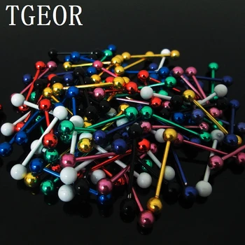 

Free shipping wholesale Charm 100pcs 1.6*18*5/5mm surgical Stainless Steel colors STRAIGHT barbell piercing tongue ring