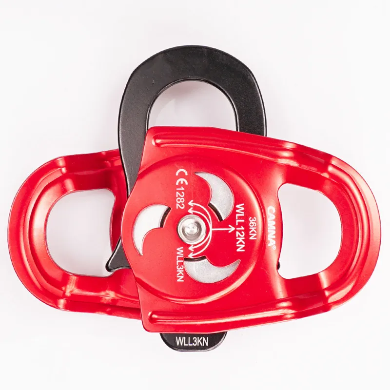 Outdoor mobile side panel type double pulley rock climbing mountaineering development rescue strops crossing activity pulley