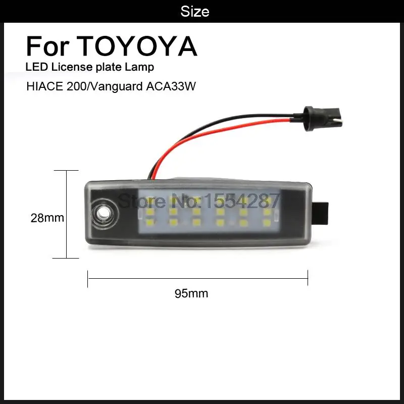 2 шт. светодиодный светильник номерного знака подходит для Toyota HiAce 200 05 11 Rav4 Vanguard