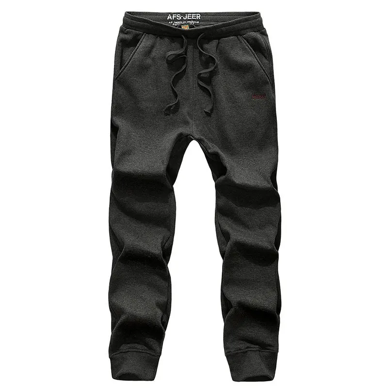 Fashion Casual Thick Sweatpants Winter Men's Fleece Knit pants Men ...