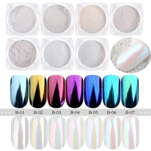 7 цветов Блеск для ногтей порошок хромированный зеркальный блестящий пигмент порошок погружающийся пыль ногти искусство Металл Фиолетовый Синий Золотой маникюрный LAB01-07