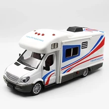 Grande rv modelo l = 21 cm de fundição branco veículo recreativo touring/campista/habitação carro com luzes brinquedos carro tenda opable