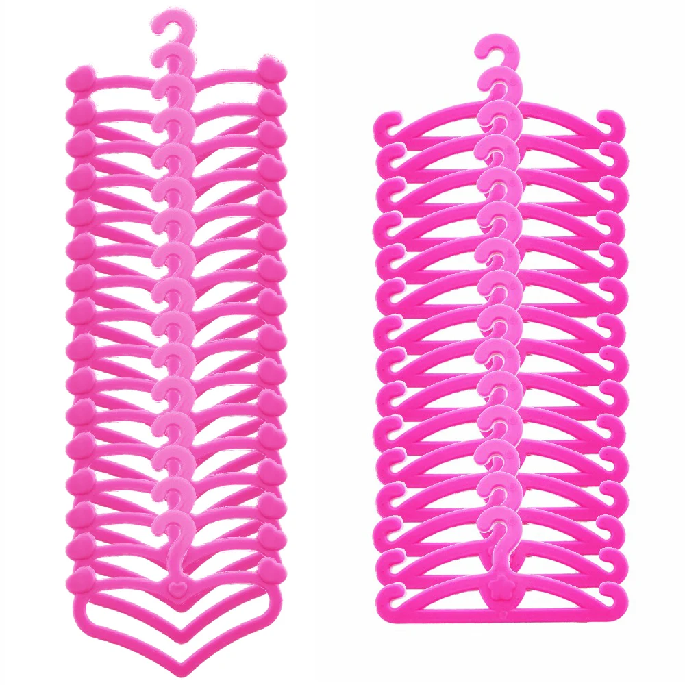 Wholesale 100 Pcs /Lot Mini Mix Style Dolls Hangers Coat Dress Clothes