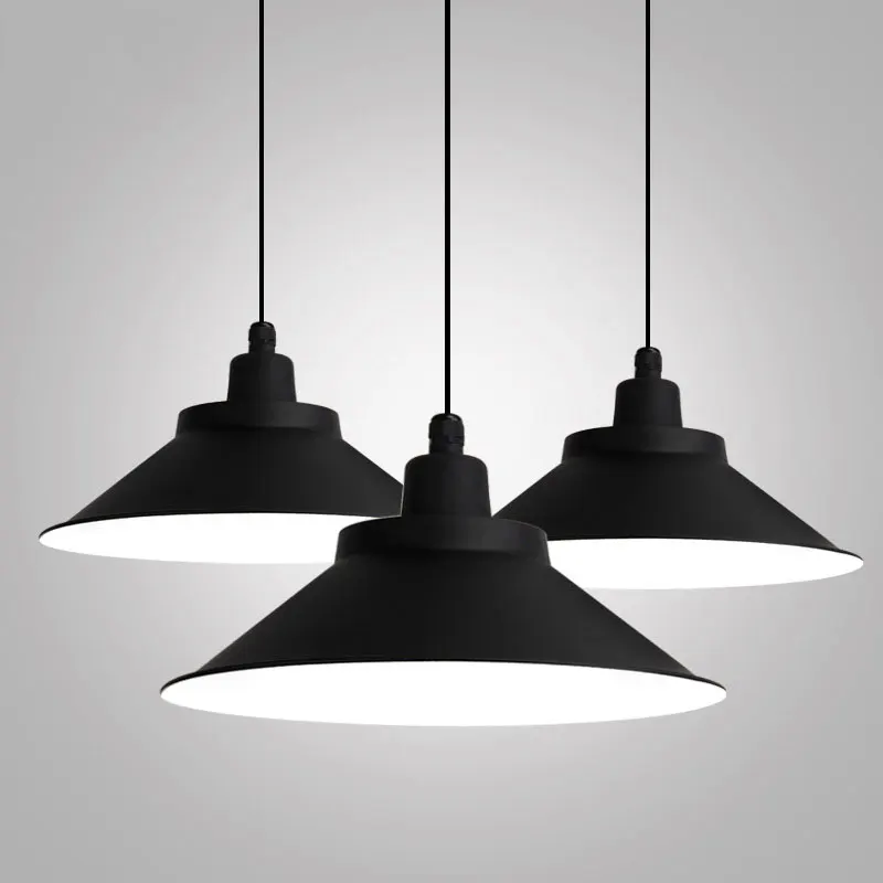 

Industrial wind E27 droplight home dining room bar bedroom office restaurant cafe pendant lamp black lampshade bar chandelier