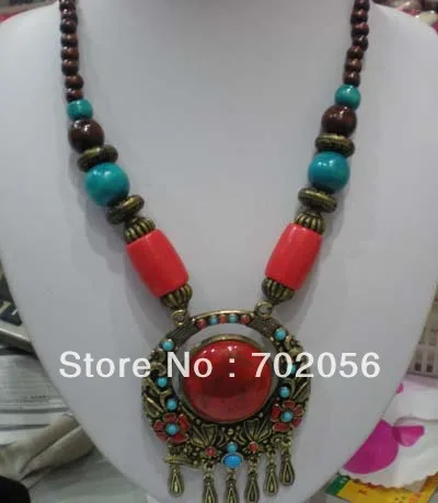 

Traditional Ethical Necklace Tibetan Jewelry Woman Pendant necklace LOWEST PRICE SHIP WITHIN 1 BUSINESS DAYS 2pcs/lot #3398