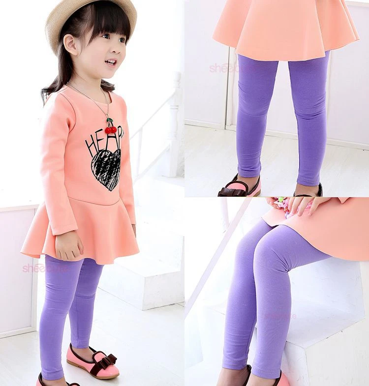 Girl Pants Soft Elastic Modal Cotton Kids Leggings Candy Color Girls Skinny Pants Trousers Solid Color 2-13Y Children Trousers 30