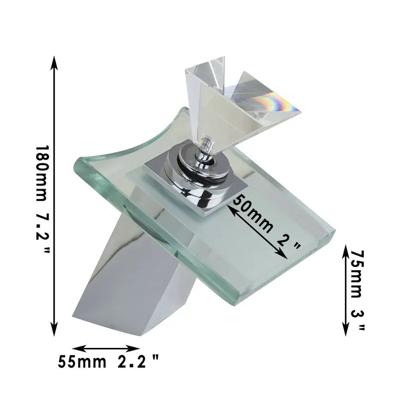 KEMAIDI RU сток водопад стеклянный латунный кран для раковины кран Алмазная Ручка смесители и краны смесители для ванной комнаты квадратное крепление