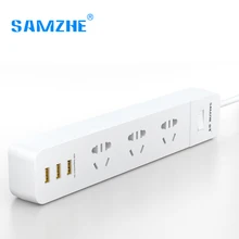 SAMZHE Power Strip Socket Portable Strip Plug Adapter with 3 USB Port Multifunctional Smart Home Electronics
