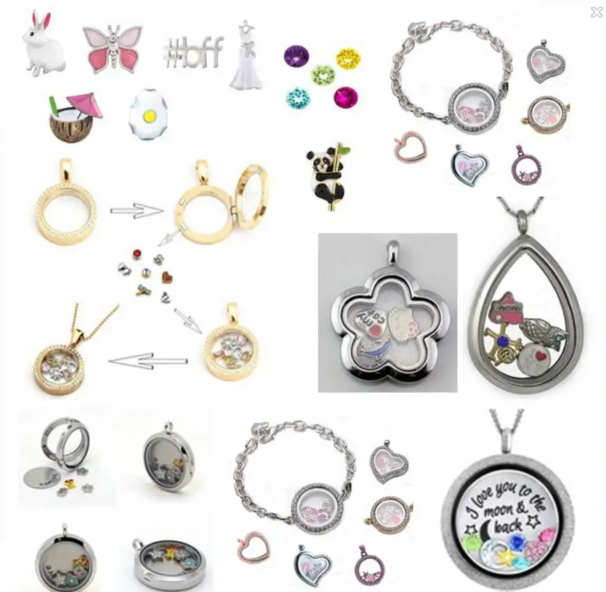 10 шт. Единорог собака черепаха Floating Charms подходит для стекла памяти сила живых