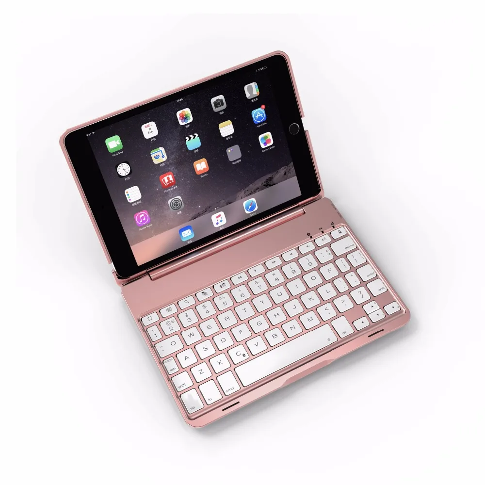 7.9 Inch ipad mini4 Wireless Bluetooth Keyboard Cover Clamshell Backlit Keypad for Apples ipad mini1 mini2 Tablet Keyboard