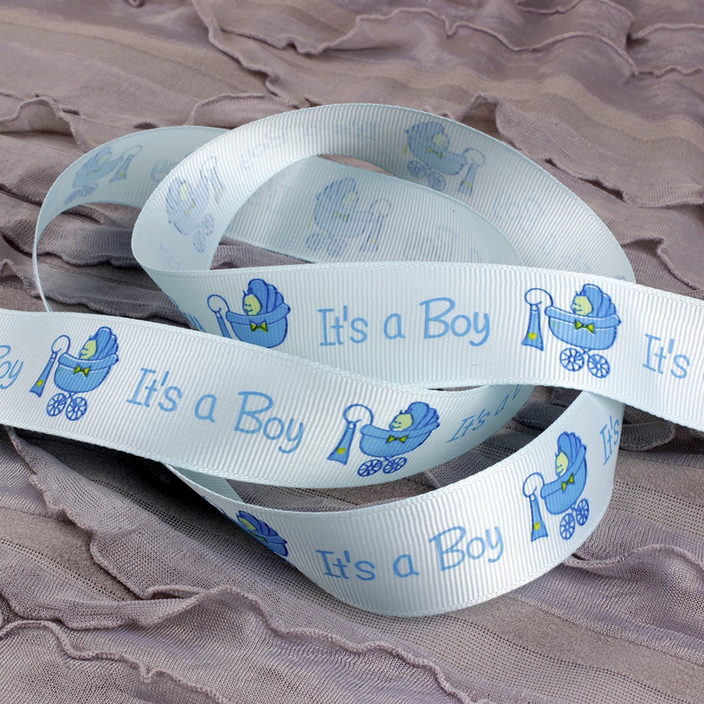 2015 New 1"(25mm) Printed Grosgrain Ribbon "It's a Boy" Baby Shower