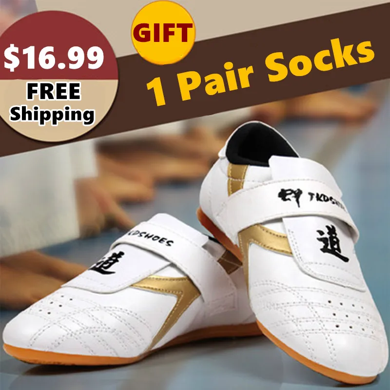 

2017cheap Child sneaker PU leather Taekwondo Shoes soft sole breathable Martial Arts Training shoes karate Comfortable WTF shoes