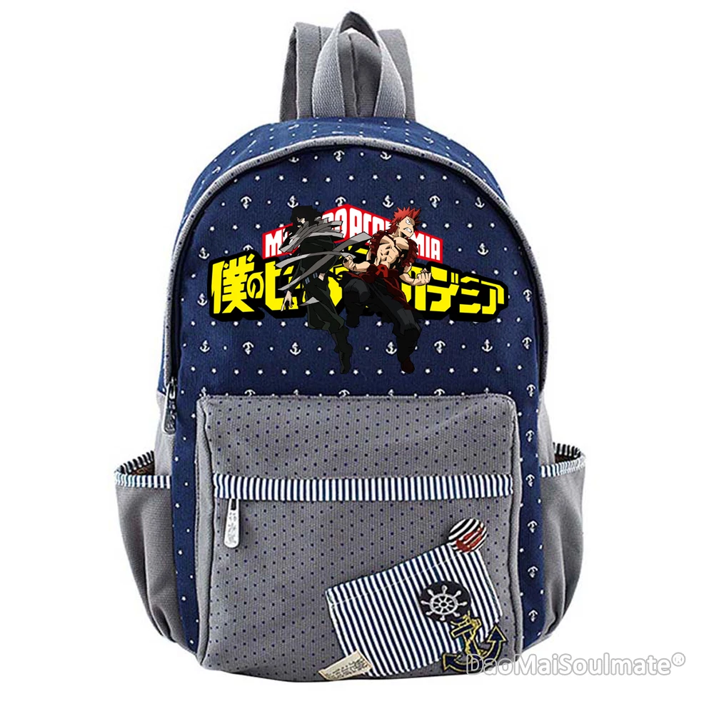 Аниме Boku No My Hero Academy, школьная сумка с цветочным рисунком для девочек, женские рюкзаки с цветочным рисунком из мультфильма, холщовые сумки, рюкзак для девочек-подростков, рюкзак - Цвет: Dark Blue 4
