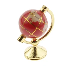 Высокое качество 1:12 Масштаб миниатюрный кукольный домик Глобус со стендом красный кукольный домик украшение-Кукла аксессуар подарок для Для детей