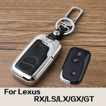 

Zine-alloy Metallic Smart Remote Key Fob Shell Leather Button Case Cover For Lexus Series