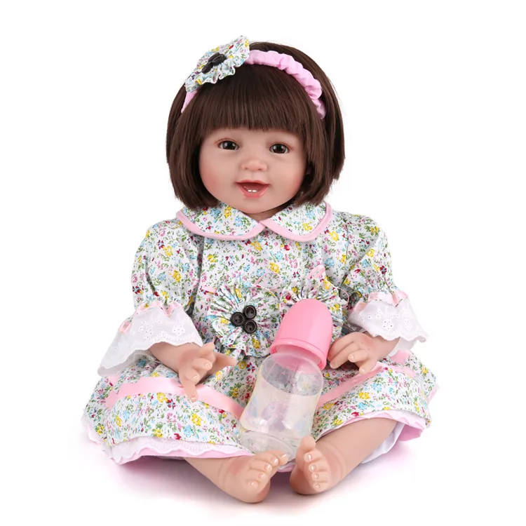 

22inch Silicone Reborn Girl Baby Doll vinyl newborn bedtime play house toys princess toddler Babies Doll Xmas Present bonecas