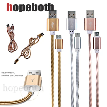 

6 7 8 Plus Micro USB Cable Gradient Metal Spring Fast Mobile Phone Cables For Samsung Xiaomi Charging Cable USB/Type C 50pcs/lot