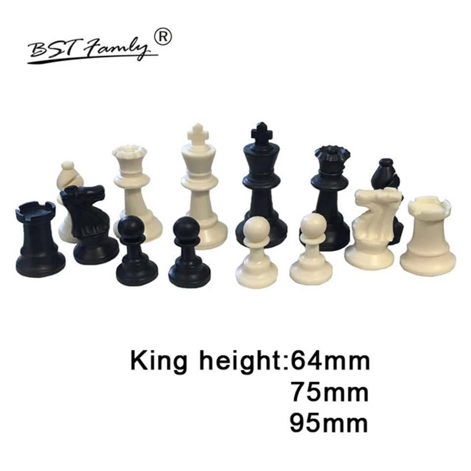 Pieces Only Plastic Chess Set 32 Pieces King 1 1/2" Height 