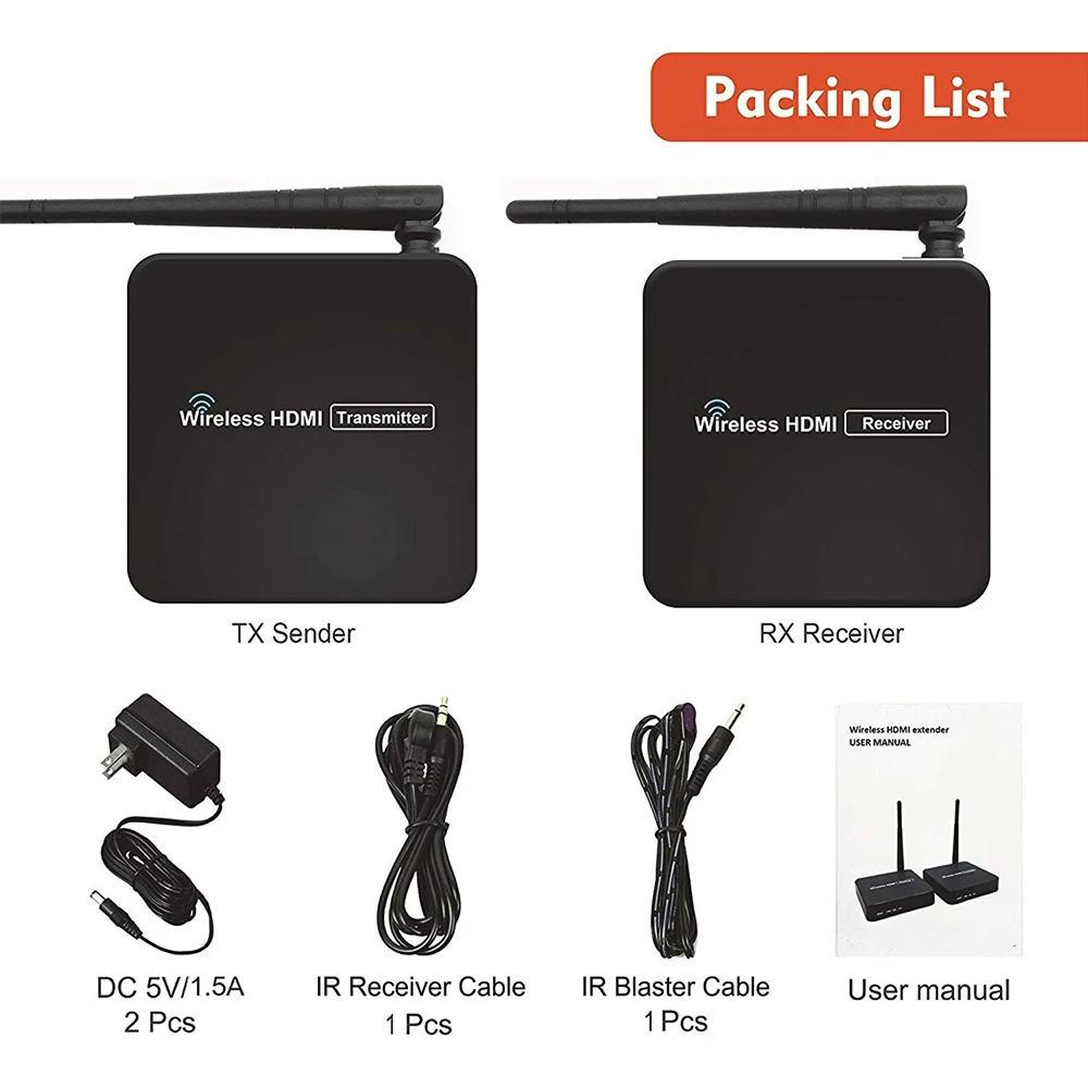 330ft Wireless HDMI 1.3 Video Transmission Wireless HDMI Sender WIFI Extender 100m With 20~60 KHz I