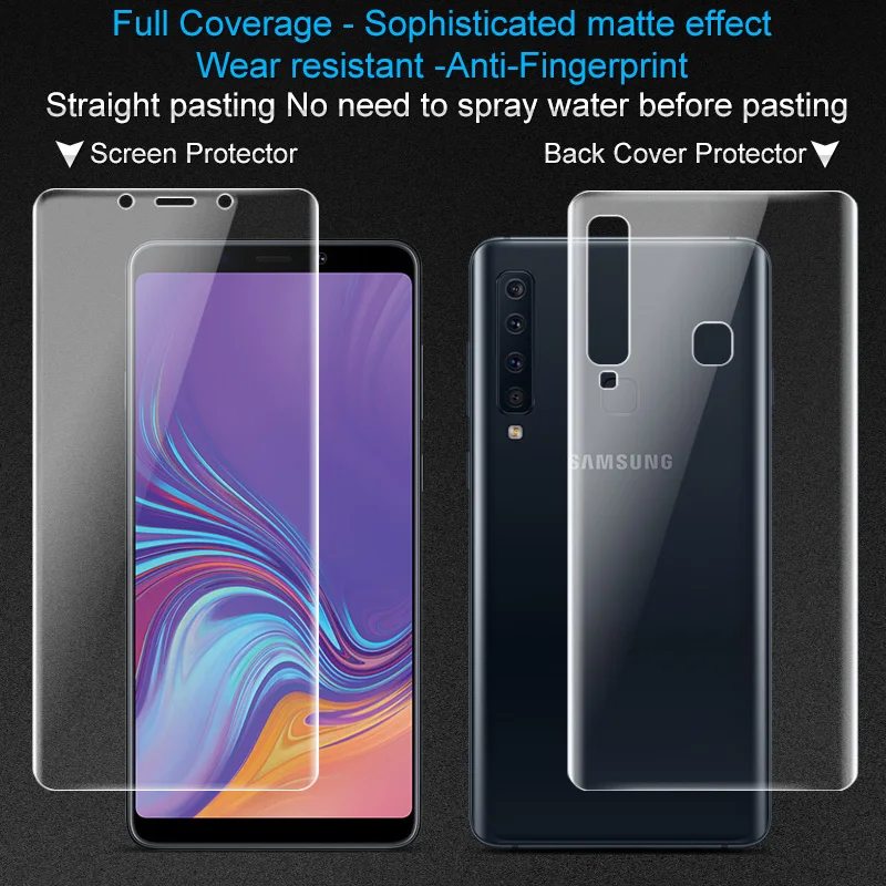 2PCS Full coverage for Samsung Galaxy A9 Star Pro A9 2018 Screen protector Back Cover Imak Hydrogel Frosted Matte Game Film (4)