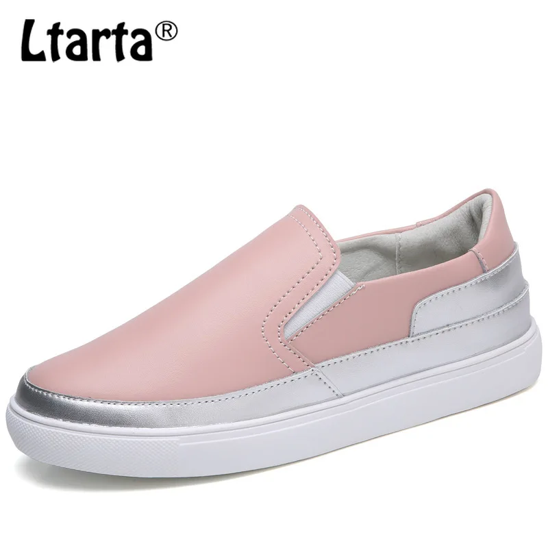 

LTARTA Leather Shoes Women Leather Level Shoes Outdoor Shoes Wear Resistance Shoes Comfort white sneakers CQY-K598