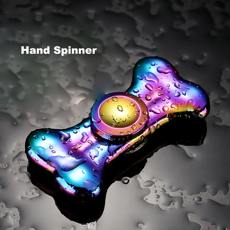 

New Colorful Creative Bone Design Metal Fidget Toys EDC Hand Spinner For Autism and ADHD Rotation Time Long Anti Stress Toys
