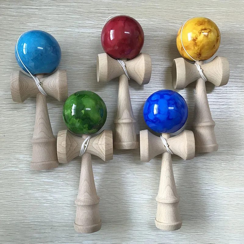 Мраморные цветные деревянные шары Kendama, умелые шарики для жонглирования, профессиональные игрушки для игр на открытом воздухе для детей и взрослых