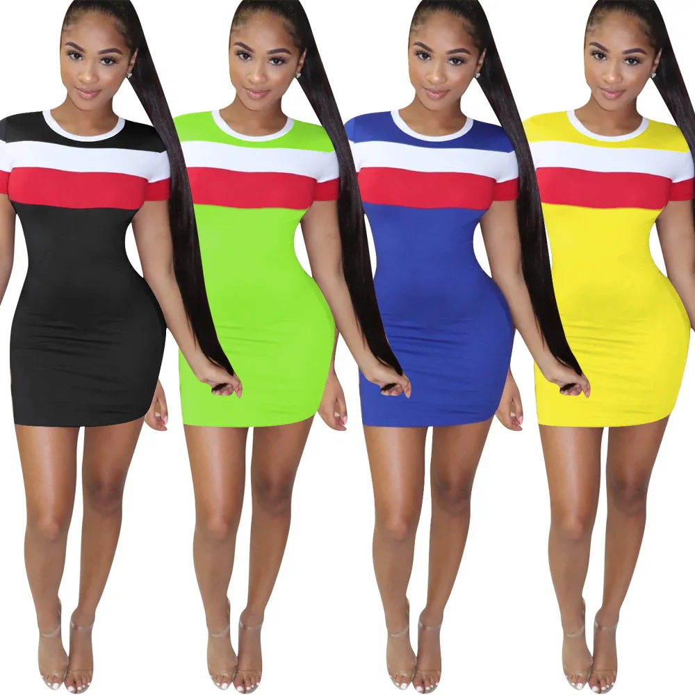 Zkyzwx Women Casual T Shirt Dress Summer Clothes Package Hip Tight