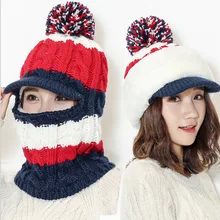 Женская вязаная шапка с помпоном для женщин, Шапка-бини, утолщенная Вязаная Шапка-бини в масках, вязаная шапка для женщин, шапка s