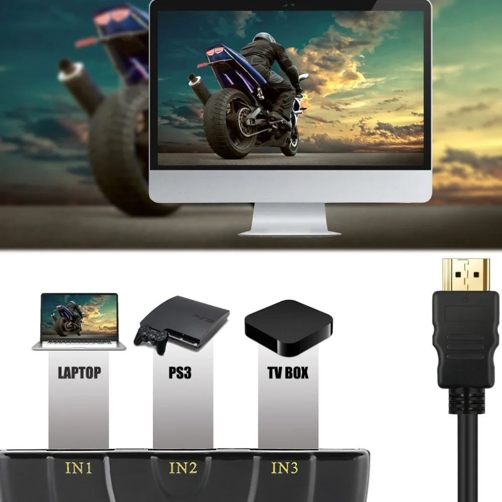 Mini 3 Port HDMI Splitter Adapter Cable HDMI Switch 4K*2K 1080P Switcher 3 in 1 out Port Hub for HDTV for PS3 PS4 Mini 3 Port HDMI Splitter Adapter Cable HDMI Switch 4K*2K 1080P Switcher 3 in 1 out Port Hub for HDTV for PS3 PS4