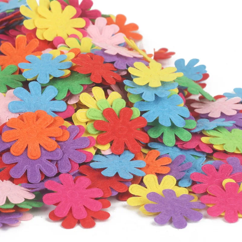 100Pcs/lot 50pcs/lot 26 styles Mixed Color Round Felt Fabric Pads