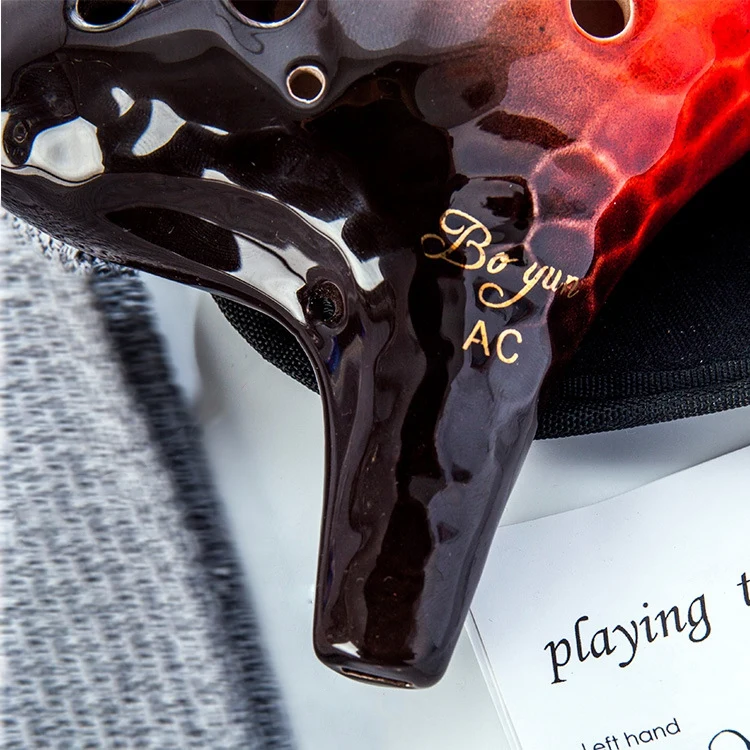 12-Hole Antique Ocarina Alto C-Wave Lacquer Ocarina Ac Submarine-Type Ocarina
