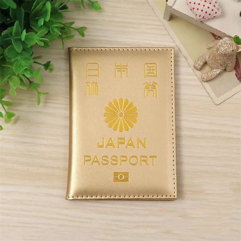 Горячая мягкая кожа Япония Обложка для паспорта женский чехол для паспорта японская Обложка для паспорта Девушки Чехол Держатель для паспорта - Цвет: Gold