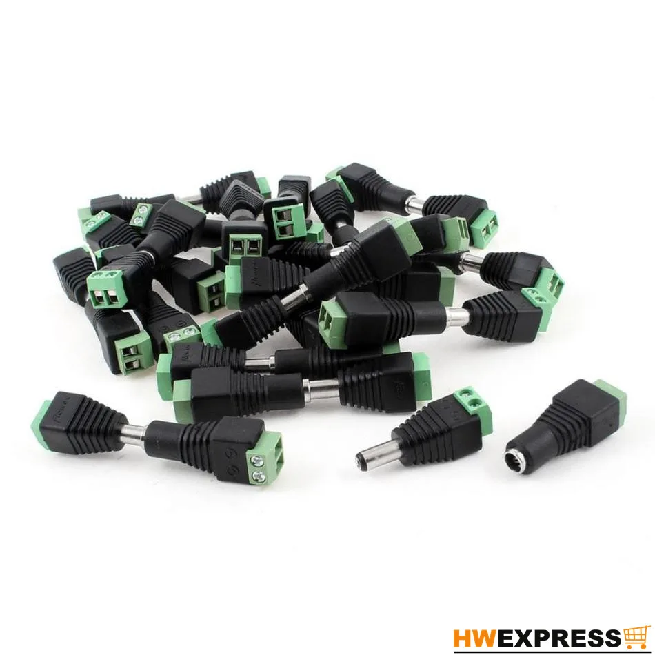Hot 40 Pcs DC Power Cable Female Male Plug Connector for CCTV Camera
