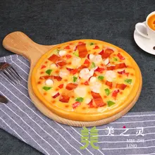 Simulated French Seafood Bacon Pizza Food Model Decoration Handicraft Artificial Props Dishes Display Samples Decoration Display