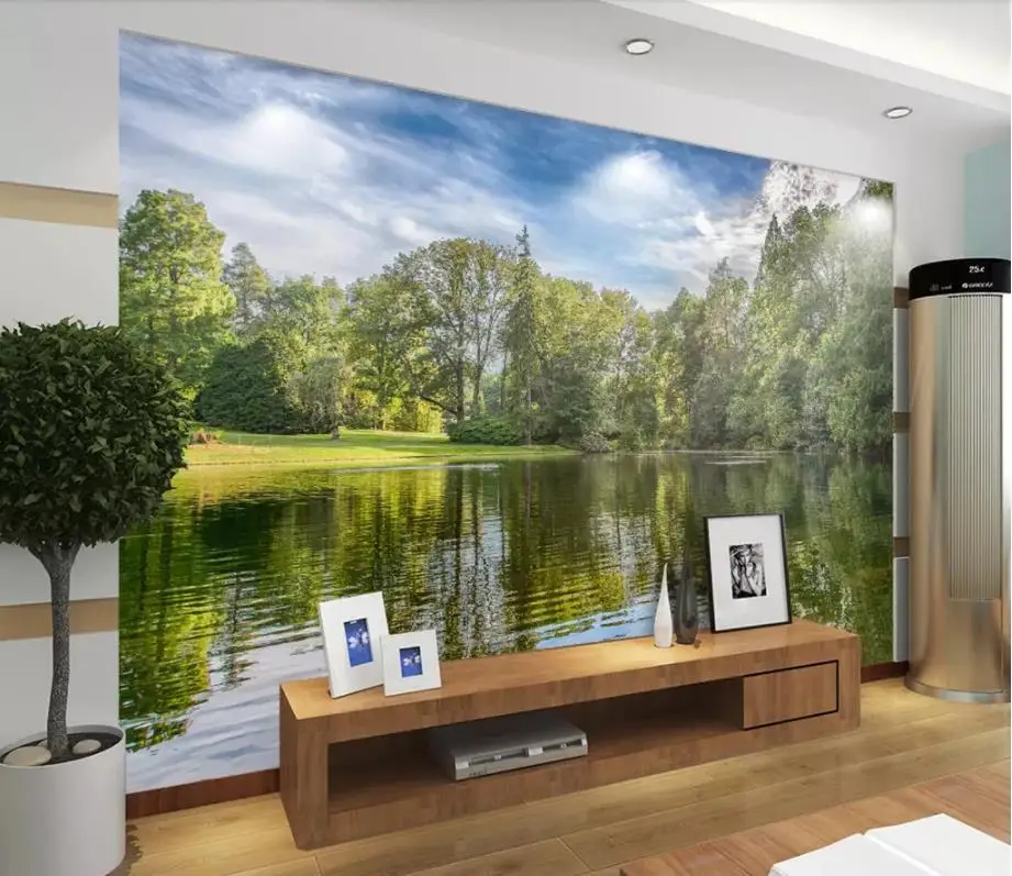 На заказ лес 3D Настенные обои для спальни стены Livig комната ТВ диван 3D фото обои домашний декор обои для стен 3 d