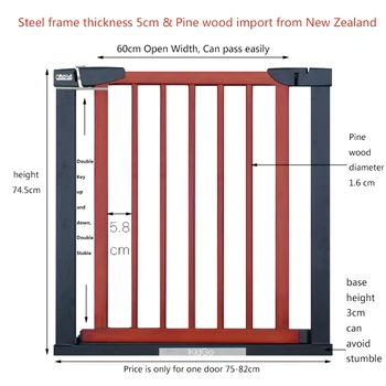 

3 colors solid wood gate pet baby safety gate