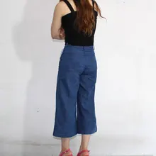 Пикантная женская обувь на застежке-молнии открытые джинсы с заниженным шаговым швом Винтаж широкие и свободные джинсы с аппликацией в виде воды вымытая Высокая талия тонкие джинсовые штаны плюс Размеры F89