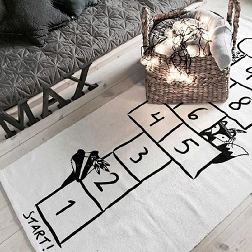 INS цифровой шашки игра Детский напольный коврик для ползанья Hopscotch игровой коврик Детская комната украшение коврик для ползания креативный