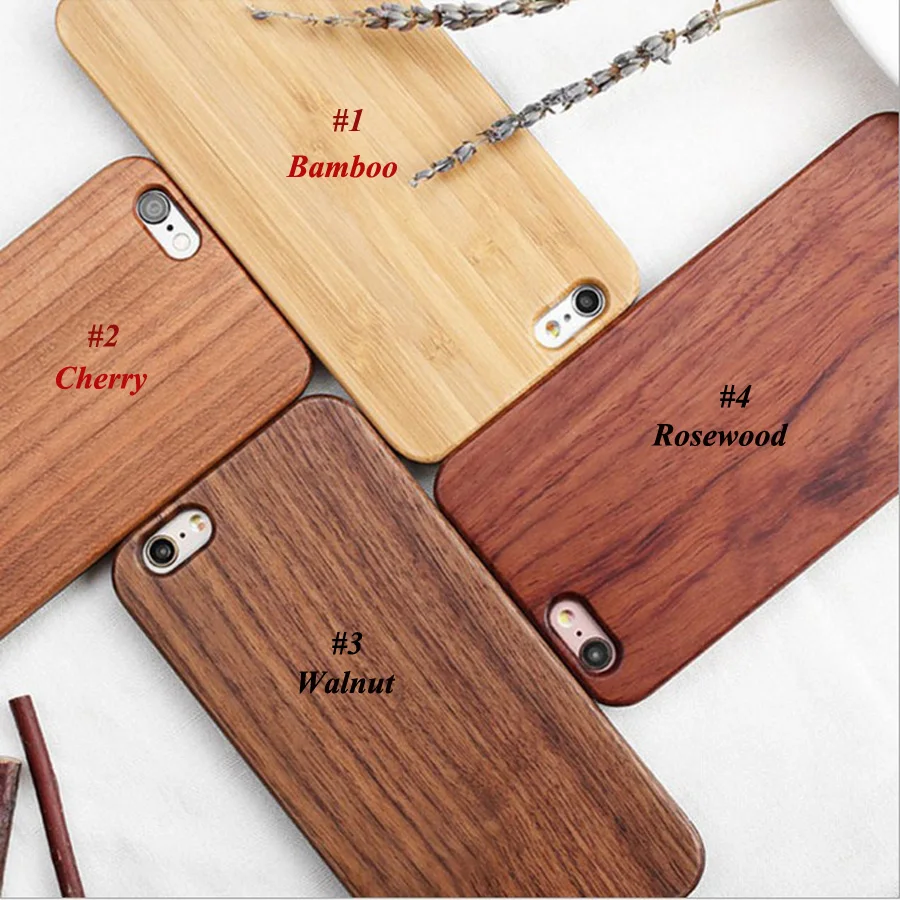 Natrual Bamboo Wood Case for Apple iPhone 8 7 6 6s plus Cases Mobile ...