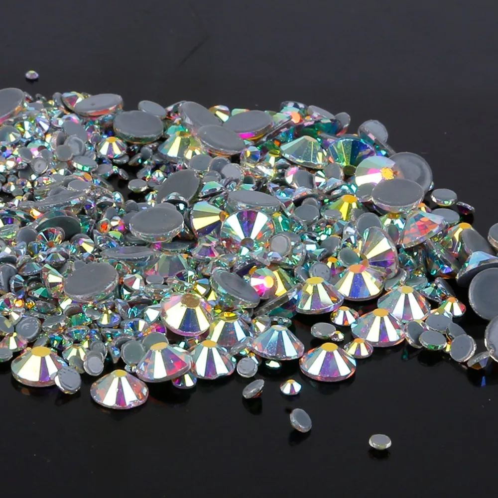 

Hot fix Rhinestones Iron On Rhinestones For Clothes High Quality Crystal AB Hot back Glass Stone