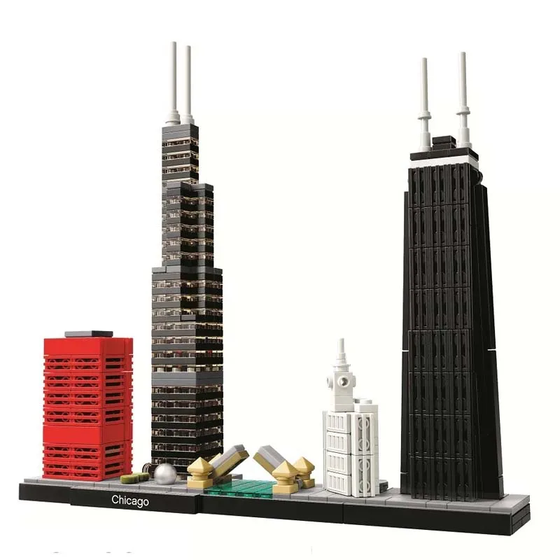 Совместимость Legoe giftse 10677 ориентир 444 шт. + Чикаго финансовый центр образования