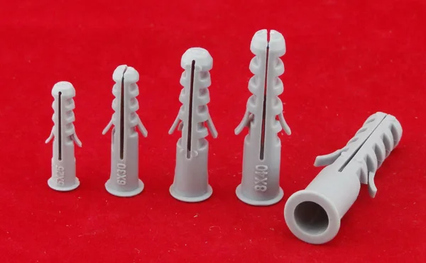 

250pcs/lot expand nail 5/6/7/8/10mm plastic plug anchor PE material
