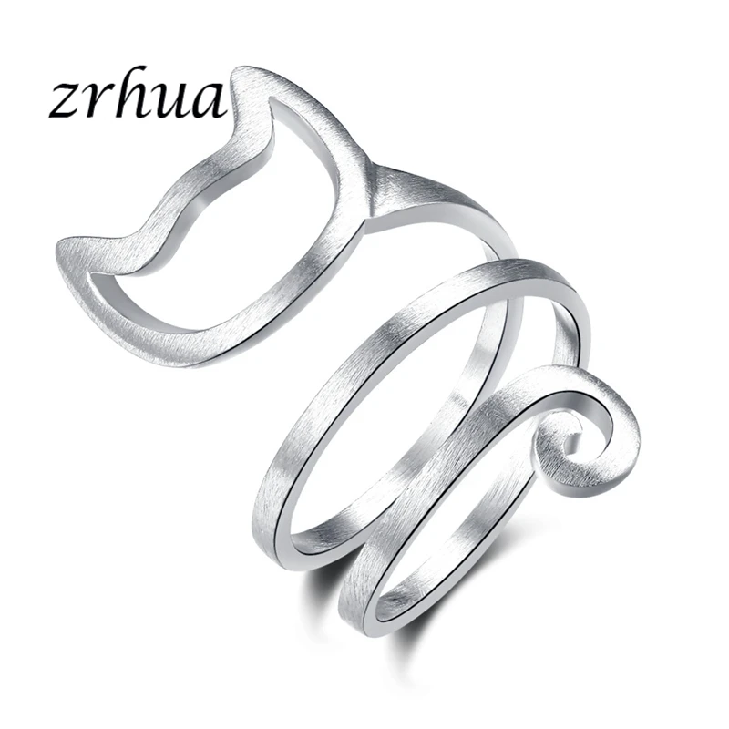

ZRHUA Simple Cute Animal Silver 925 Adjustable Wedding Rings Fashion Hollow Anillos For Women Wholesale Top Quality Wholesale