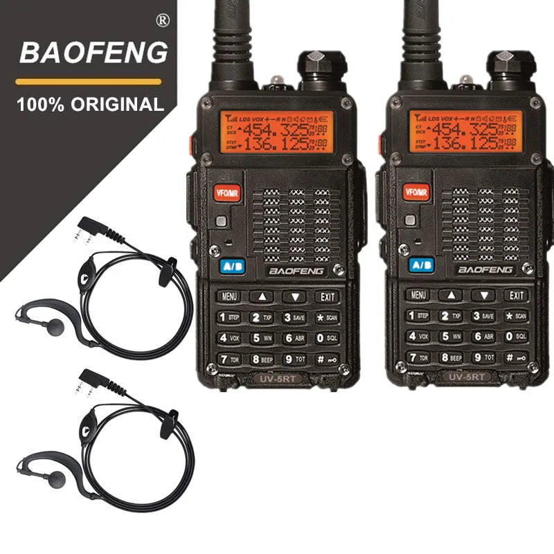 Оригинальные 2 шт. Baofeng UV-5RT портативной Talke для охоты УФ 5RT высокое производительный приемопередатчик Advanced любительский двухканальный