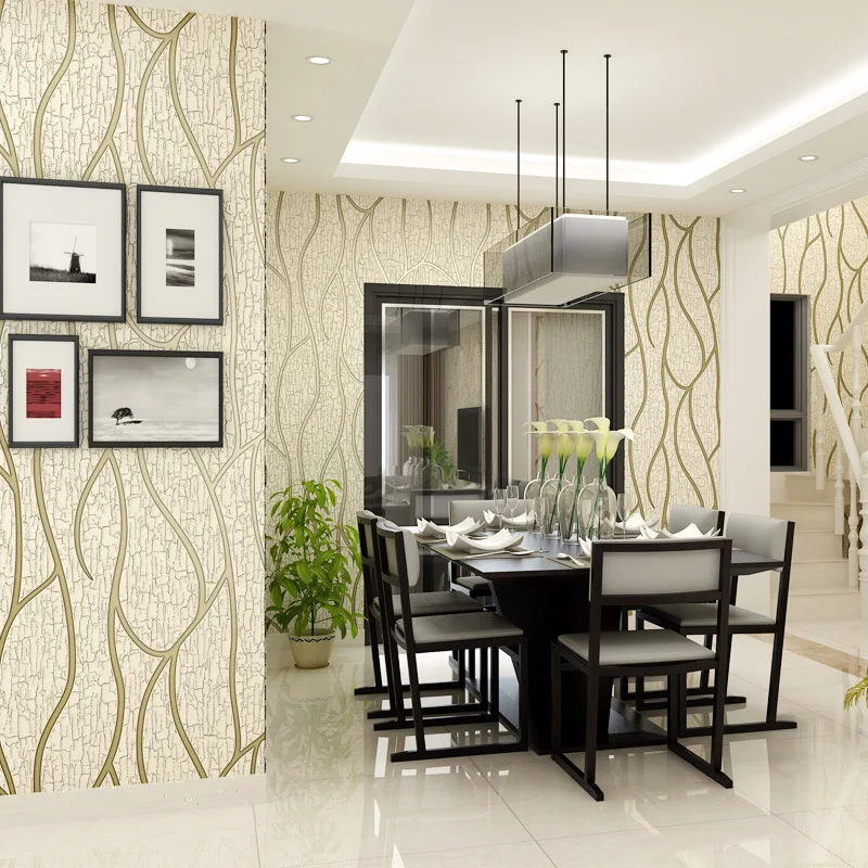 

Modern Bedroom wallpaper Suede Non-woven wallpaper 3D acoustic noise ice cracks suede background Luxury flannelette wallsticker