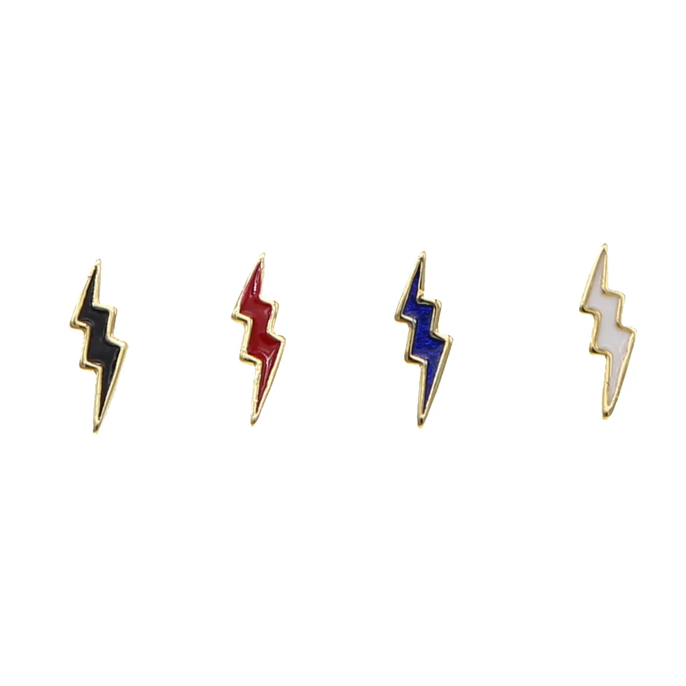 

2019 Summer minimal delicate stud 4 colors enamel lightning bolt stud small stud earring for girl fashion mini jewelry