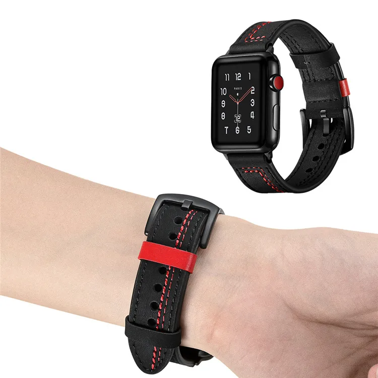 Хорошая цена! Ремешок из натуральной кожи для Apple watch Band 44 мм 40 42 38 Series 4 3 2 iWatch