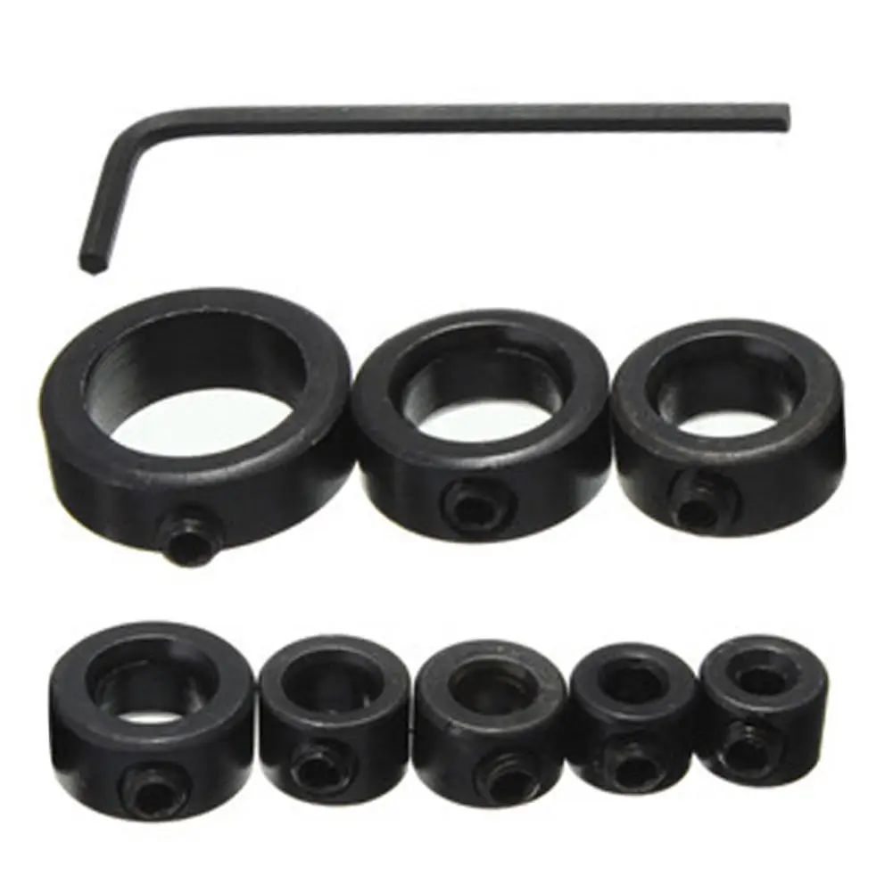 8pcs Countersink Drill Bit Set Adjustable Depth Stop Collar Woodworking Drilling